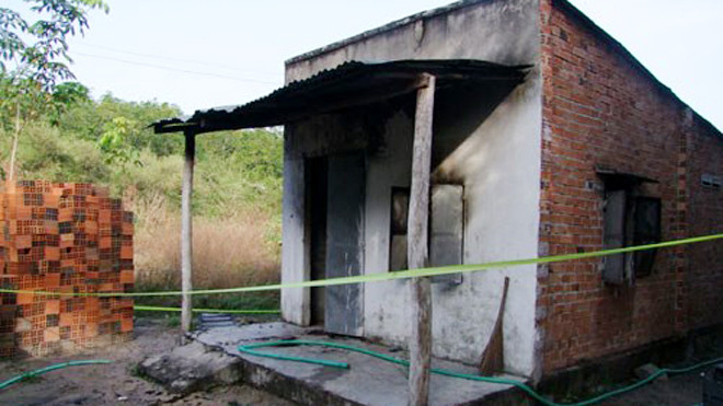 Căn nhà nơi anh Tiếp bị đốt