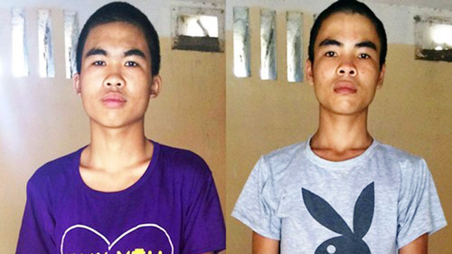 Dũng và Duy tại cơ quan điều tra.