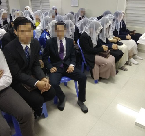 Một buổi truyền đạo trái phép của "Hội Thánh Đức Chúa Trời" tại Hải Phòng (Ảnh do Công an Hải Phòng cung cấp)