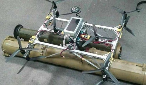 Máy bay không người lái mang rocket chống tăng được IS âm mưu sử dụng tấn công World Cup 2018. Ảnh: Telegram.