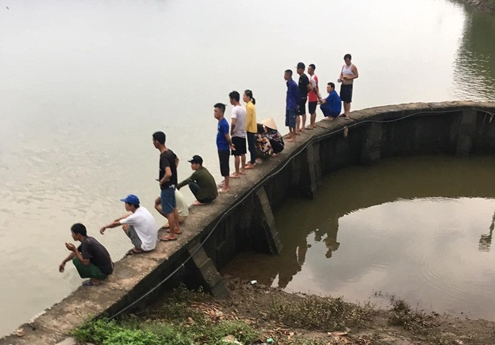 Khu vực thuyền lật khiến hai bà cháu mất tích. Ảnh: C.M