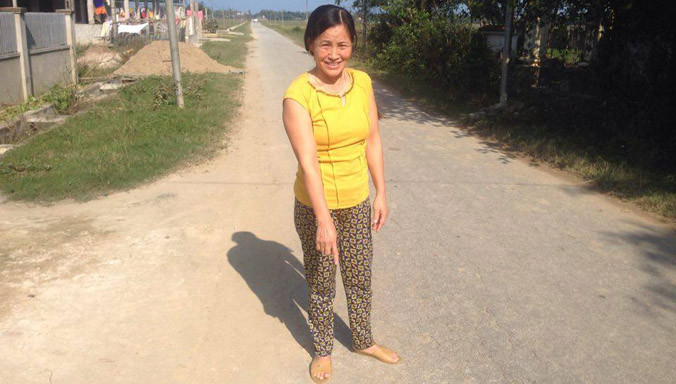 Chị Chính chỉ nơi nhặt được số tiền.