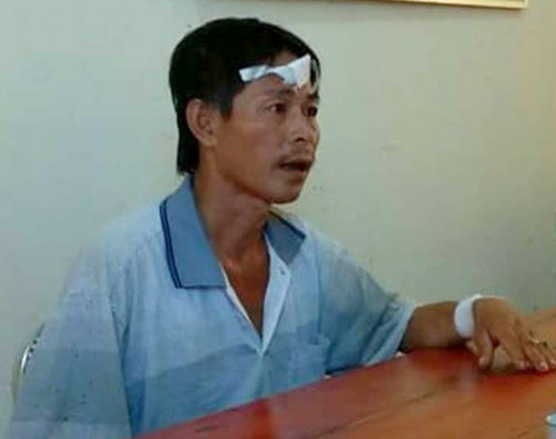 Trần Đức Lân tại cơ quan điều tra. Ảnh: Công an cung cấp