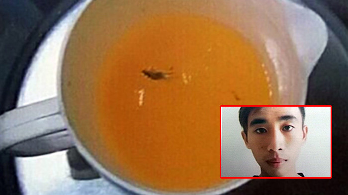 Nguyễn Hữu Đang và ca nước pha ma túy khiến thiếu úy Đạt tử vong. Ảnh: Công an cung cấp