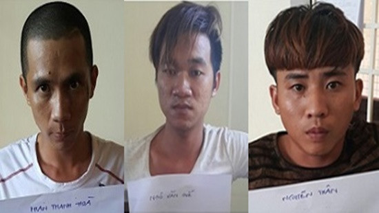 Các đối tượng Hòa, Quế, Thân từ trái sang