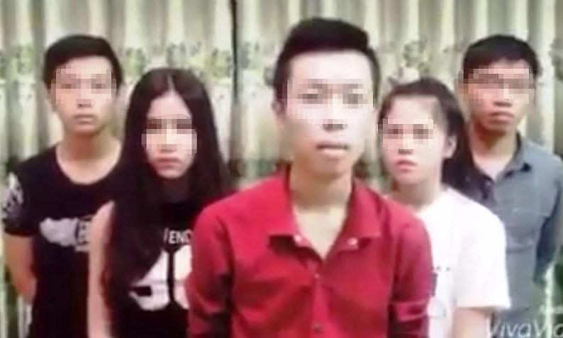 Cơ quan công an khẳng định nhóm làm clip nói xấu thi cử này có dấu hiệu vi phạm các quy định của pháp luật. Ảnh chụp từ clip 