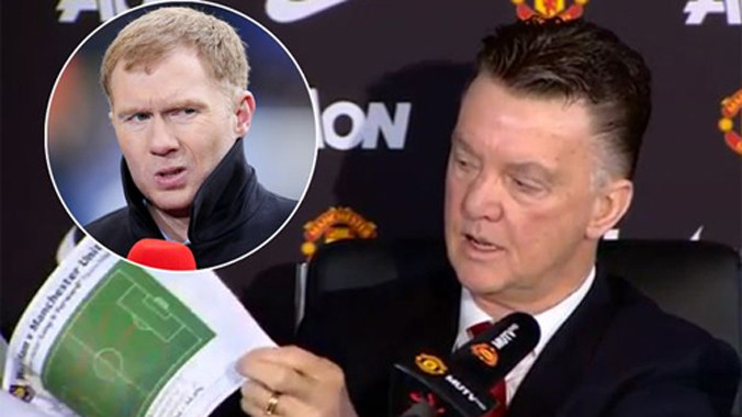 Scholes hiếm khi có phát biểu tích cực về Man Utd dưới thời Van Gaal. Ảnh: Reuters.
