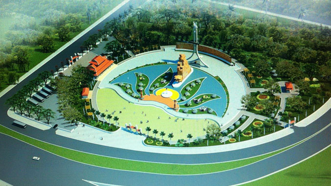 Phối cảnh mặt bằng khu tượng đài. Ảnh: Sáu Nghệ