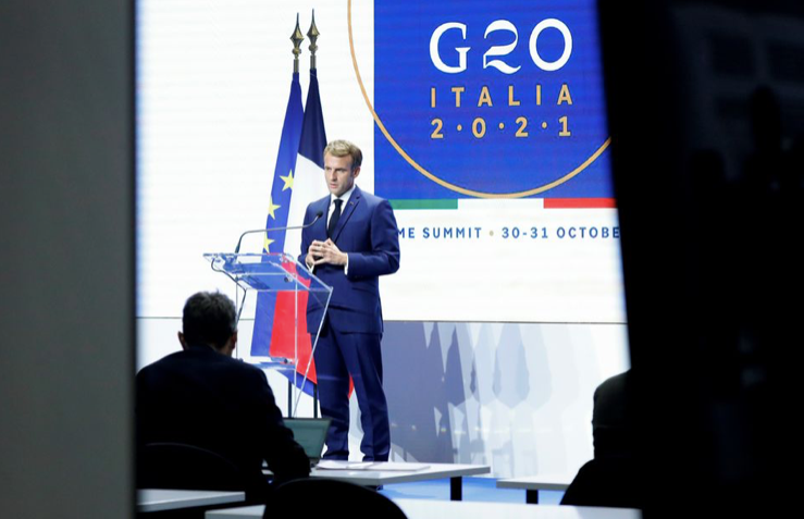 Tổng thống Pháp Emmanuel Macron phát biểu tại thượng đỉnh G20. (Ảnh: Reuters)