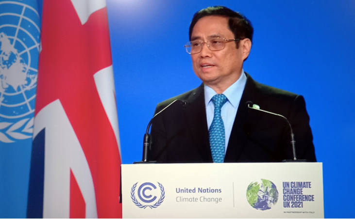 Thủ tướng Phạm Minh Chính phát biểu tại COP26. (Ảnh: VGP)