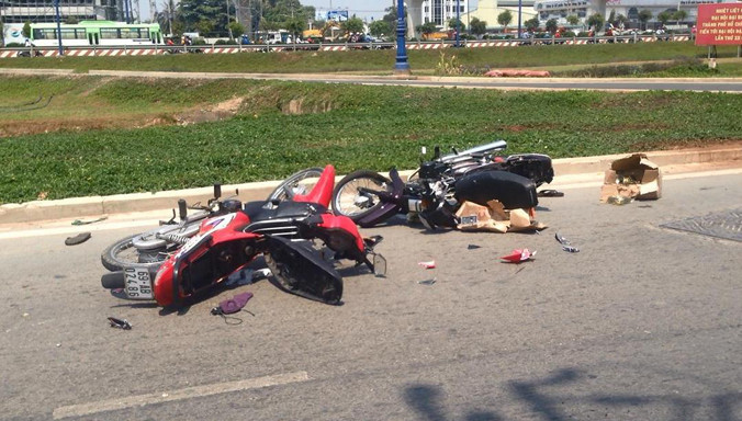 Hiện trường vụ tai nạn.