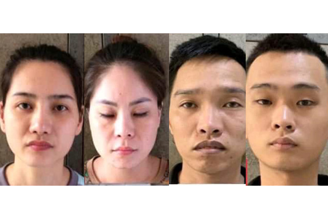 Nhóm đối tượng bị khởi tố. Ảnh CAHN