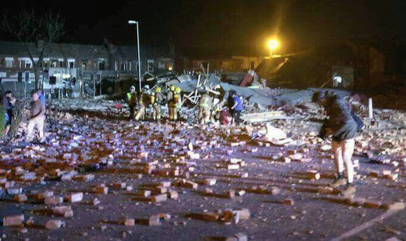 Hiện trường vụ nổ do rò rỉ khí ở Wirral.