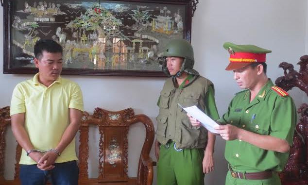 Đối tượng Mạnh (Mạnh khí) khi bị bắt.