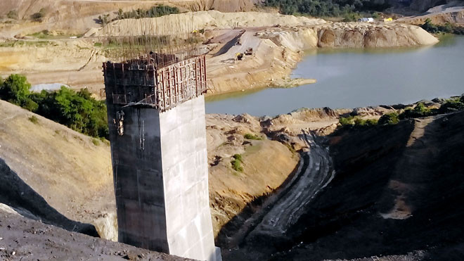 Công trường dự án thủy lợi Ngàn Trươi - Cẩm Trang-nơi xảy ra tai nạn.