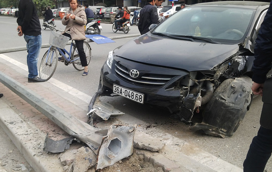 Hiện trường vụ tai nạn. Ảnh: Thanh Hà.