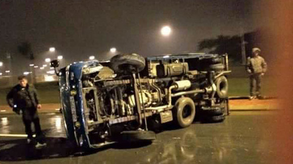 Hiện trường vụ tai nạn. Ảnh: Quang Khởi.