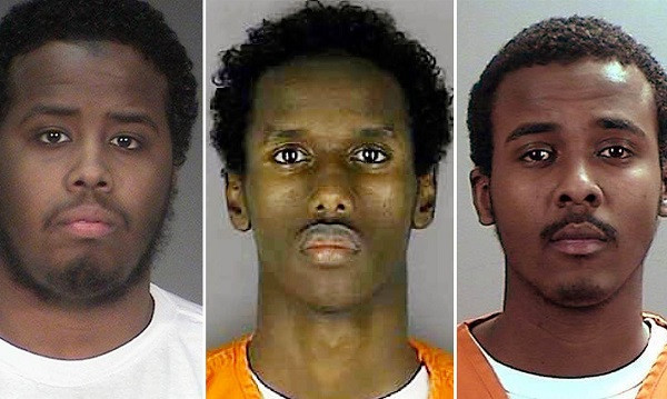 Từ trái qua: Mohamed Abdihamid Farah, Guled Omar, Abdirahman Yasin Daud.