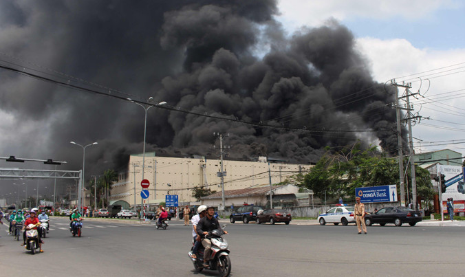 Hiện trường vụ cháy. Ảnh: Hoà Hội.