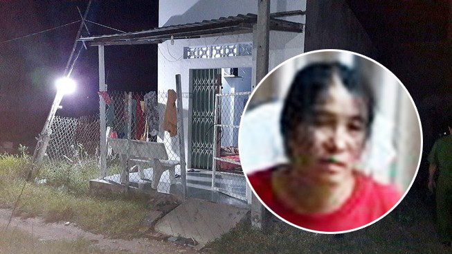 Hiện trường vụ án và nghi can Lê Thị Chanh khi bị bắt giữ