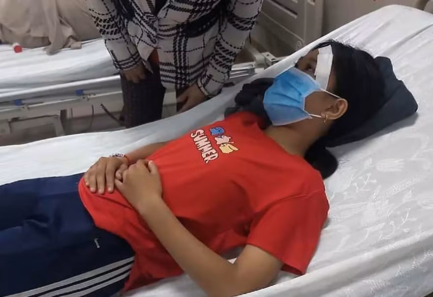 Nữ sinh đang điều trị tại bệnh viện