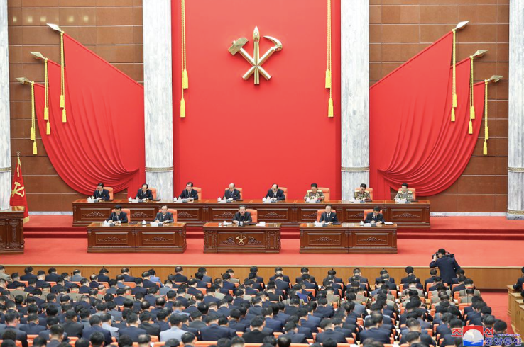 Quang cảnh cuộc họp của Trung ương đảng Lao động Triều Tiên vào tháng 2/2021. (Ảnh: KCNA)