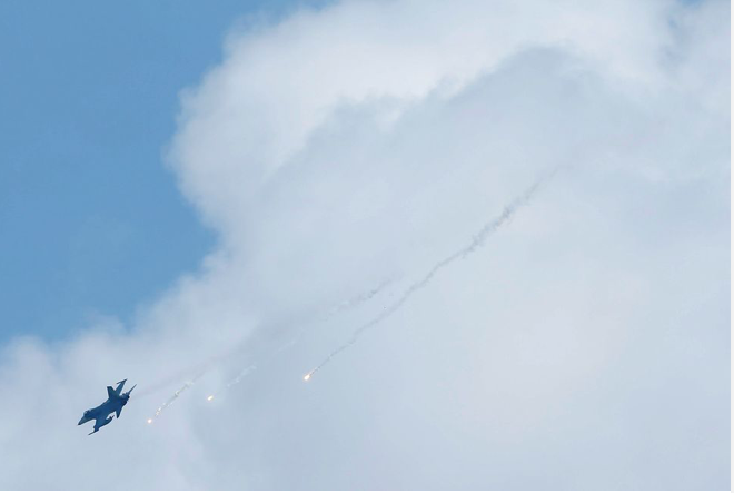 Máy bay của Đài Loan trong một đợt diễn tập mô phòng cuộc tấn công của Trung Quốc đại lục. (Ảnh: Reuters)