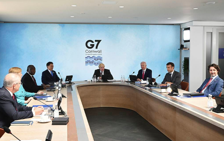 Các lãnh đạo G7 trong cuộc họp thượng đỉnh tại Anh hồi tháng 6. (Ảnh: AP)