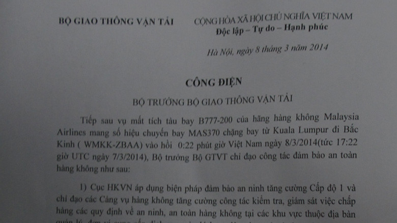 Công điện của Bộ GTVT