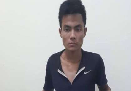 Đối tượng Thiên tại cơ quan công an.