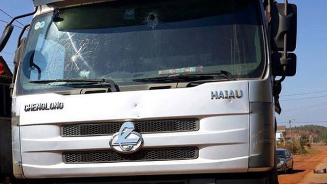 Chiếc xe tải bị hư hỏng