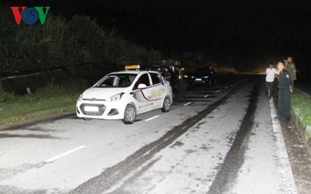 Hiện trường một vụ cướp taxi xảy ra tại Lào Cai hồi tháng 8/2018. (Ảnh: VOV)