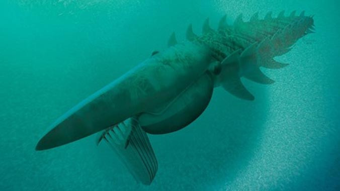 Ảnh mô phỏng của loài tôm hùm khổng lồ Aegirocassis benmoulae.