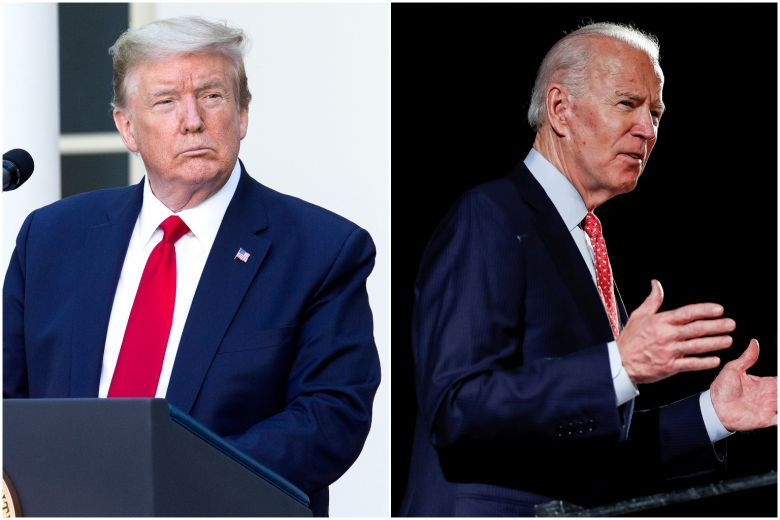 Hai đối thủ đang chạy đua sát sao trong cuộc đua dẫn tới bầu cử vào tháng 11. (Ảnh: Bloomberg)