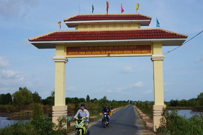 Cổng chào xã Rạch Chèo.