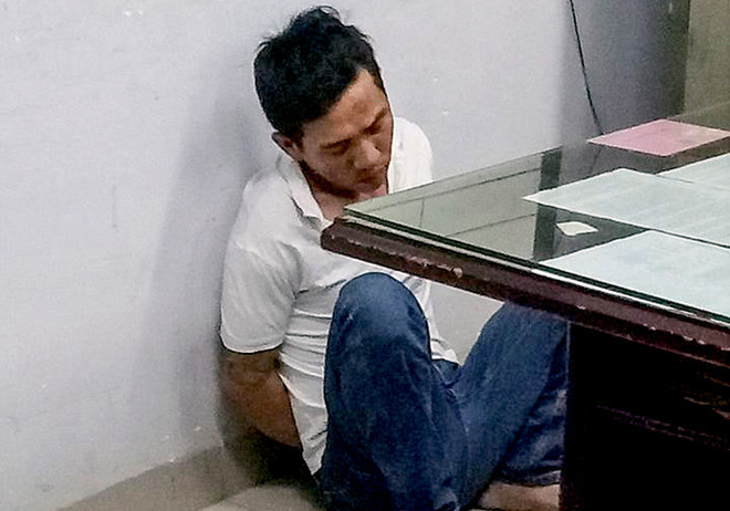 Lê Thành Tâm tại cơ quan công an