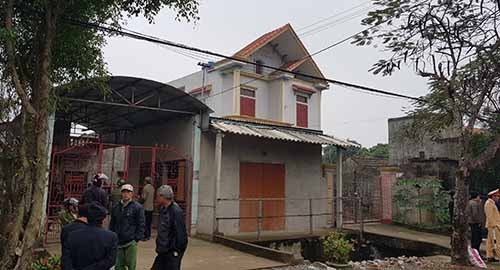 Căn nhà hai tầng nơi xảy ra án mạng