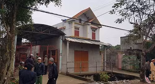 Căn nhà hai tầng nơi xảy ra án mạng