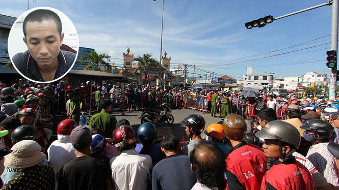 Việt tại cơ quan công an sau khi gây án