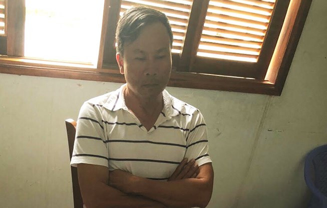 Đối tượng Nghĩa tại cơ quan công an. Ảnh: PLO