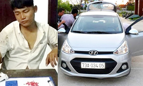 Huyên cùng số ma túy mang đi tiêu thụ và chiếc ôtô lái lao vào công an