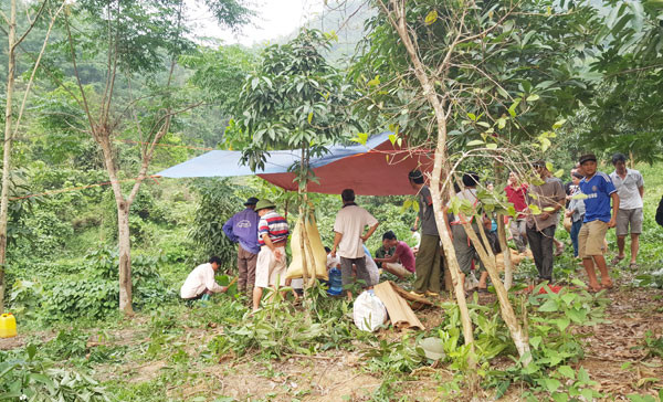 Hiện trường nơi phát hiện ông Tuyên tử vong. Ảnh: Báo Lào Cai