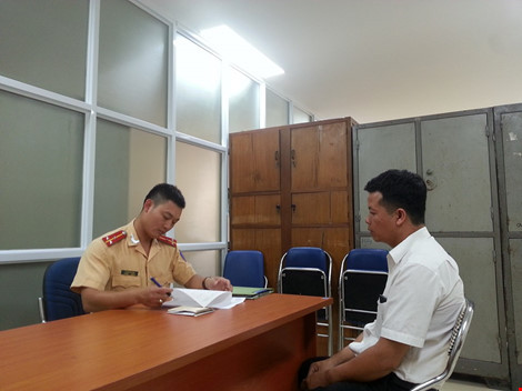 Tài xế D tại Trụ sở Cảnh sát