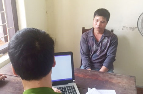 Đối tượng Đinh Quang Tặng tại cơ quan điều tra