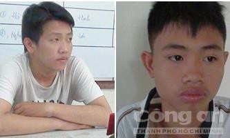 Đối tượng Nguyễn Văn Mạnh Cường (ảnh trái) và Huỳnh Viết Hậu