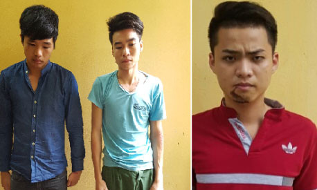 3 đối tượng gây tai nạn đã đến cơ quan công an đầu thú. Ảnh: Dân trí