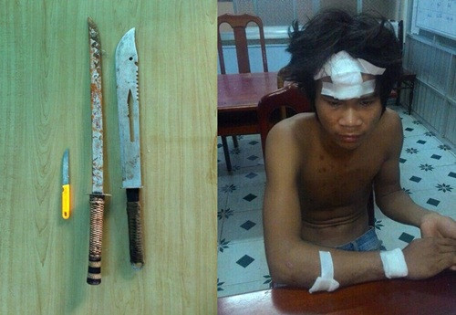 Hung khí bị thu giữ và đối tượng Trần Hồng Quý