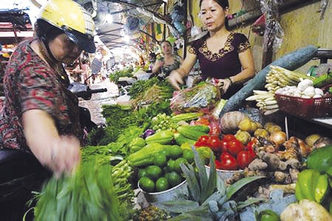 Giá rau nhảy múa sau đợt mưa lớn tại Hà Nội