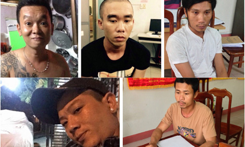 Từ trái qua, Vân, Viễn, Duy, Ngân và Tuyển. Ảnh: C.A