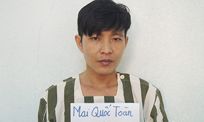 Đối tượng Mai Quốc Toàn tại cơ quan công an